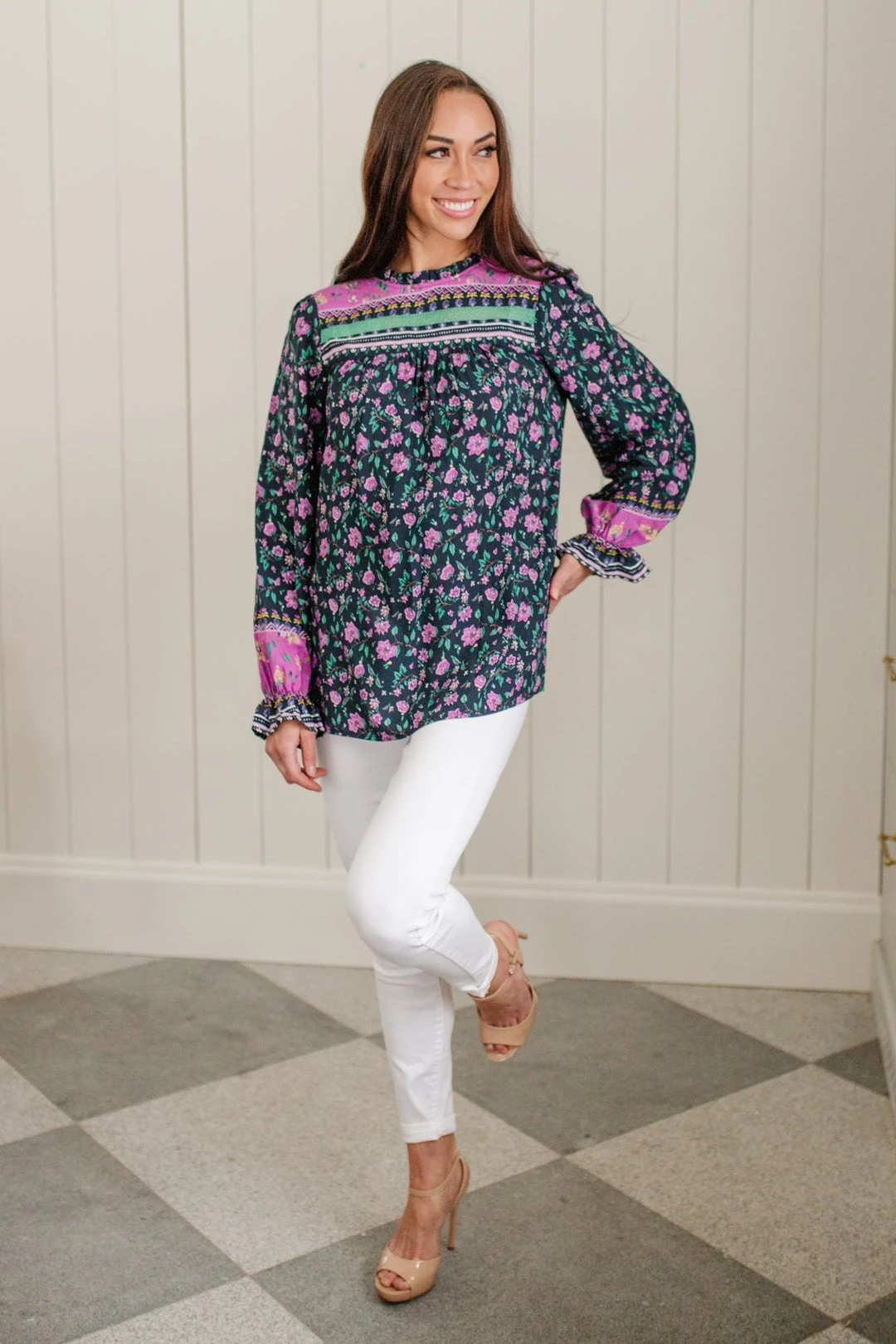 Ave Shops Women's Exquisite Beauty Floral Long Sleeve Blouse - Elegant Tops & Blouses 18 Ave Shops Long Sleeve Tops Exquisite Beauty Floral Blouse