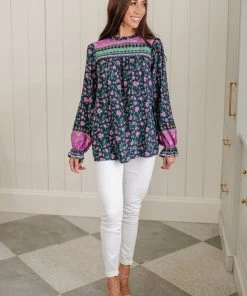 Ave Shops Women's Exquisite Beauty Floral Long Sleeve Blouse - Elegant Tops & Blouses 38 Ave Shops Long Sleeve Tops Exquisite Beauty Floral Blouse