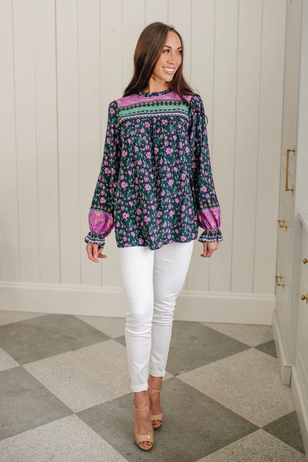 Ave Shops Women's Exquisite Beauty Floral Long Sleeve Blouse - Elegant Tops & Blouses 19 Ave Shops Long Sleeve Tops Exquisite Beauty Floral Blouse