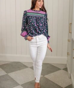 Ave Shops Women's Exquisite Beauty Floral Long Sleeve Blouse - Elegant Tops & Blouses 39 Ave Shops Long Sleeve Tops Exquisite Beauty Floral Blouse