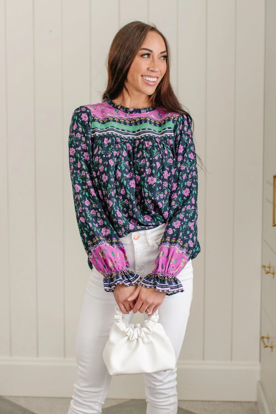 Ave Shops Women's Exquisite Beauty Floral Long Sleeve Blouse - Elegant Tops & Blouses 21 Ave Shops Long Sleeve Tops Exquisite Beauty Floral Blouse