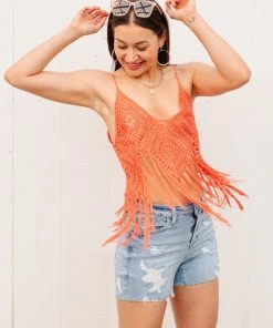 Ave Shops Festival Fringe Tank In Orange
