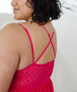 Ave Shops Magic Touch Tank In Fuchsia Short Sleeve Tops