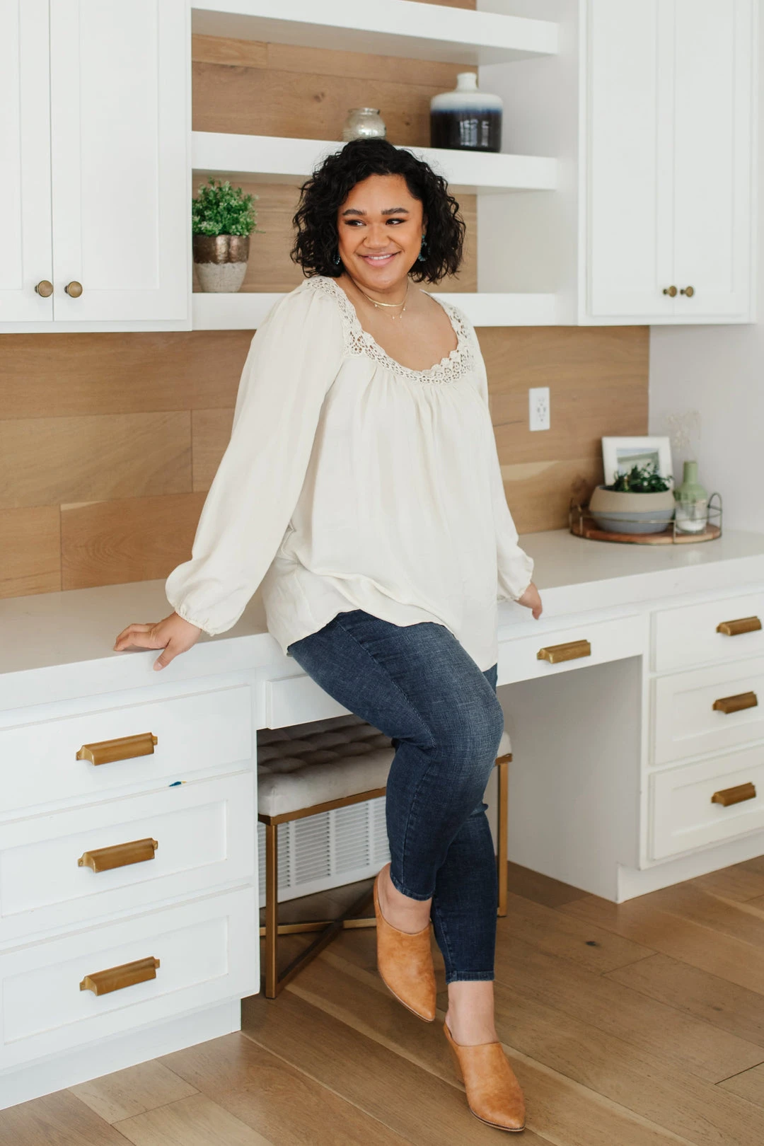 Ave Shops Lift Your Spirits Cream Long Sleeve Top | Women's Comfortable & Stylish Blouse 7 Ave Shops Lift Your Spirits Top In Cream