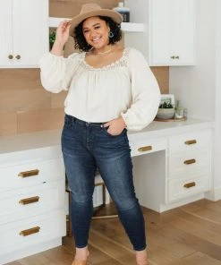 Ave Shops Lift Your Spirits Cream Long Sleeve Top | Women's Comfortable & Stylish Blouse 23 Ave Shops Lift Your Spirits Top In Cream