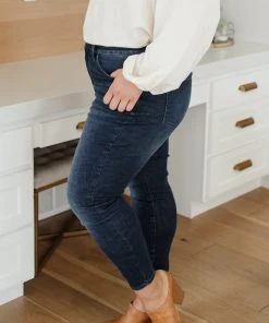 Ave Shops Super Dark Control Top Skinnies - High Waist Slimming Jeans for Women 25 Ave Shops Super Dark Control Top Skinnies