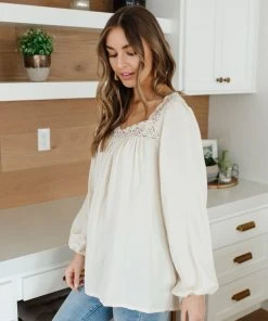 Ave Shops Lift Your Spirits Cream Long Sleeve Top | Women's Comfortable & Stylish Blouse 28 Ave Shops Lift Your Spirits Top In Cream