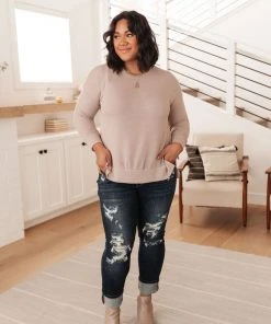 Ave Shops In The Forest Mocha Long Sleeve Top - Stylish & Comfortable Tops & Blouses 19 Ave Shops In The Forest Top In Mocha Clothing