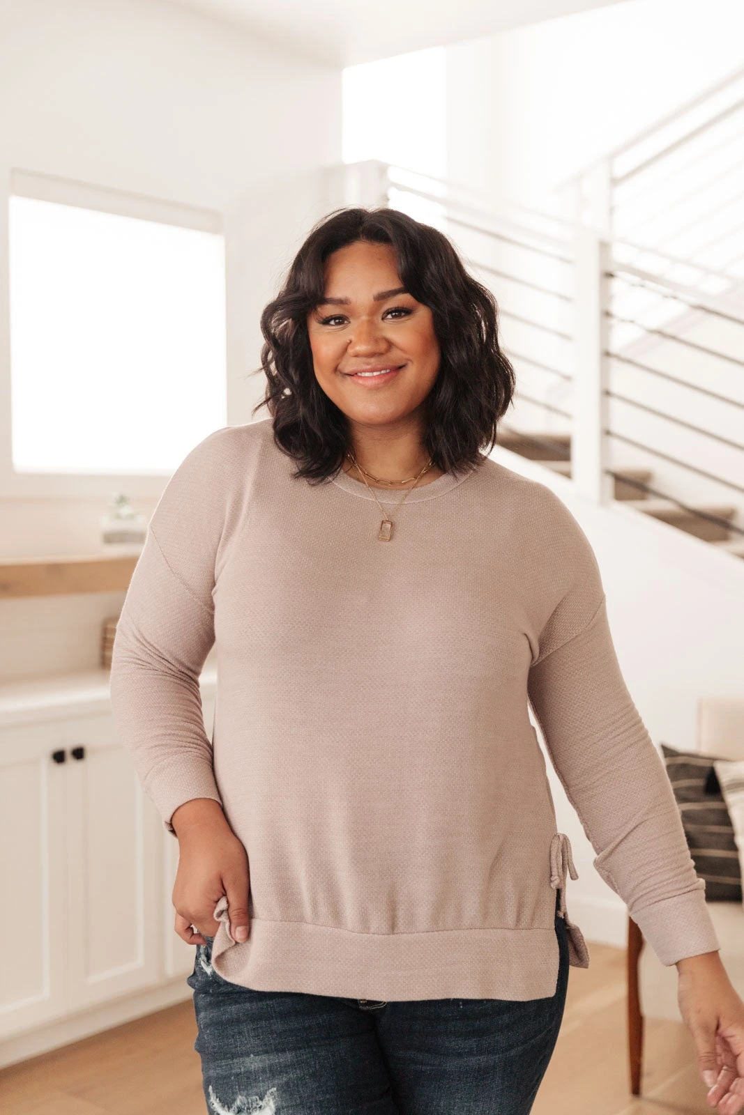 Ave Shops In The Forest Mocha Long Sleeve Top - Stylish & Comfortable Tops & Blouses 7 Ave Shops In The Forest Top In Mocha Clothing