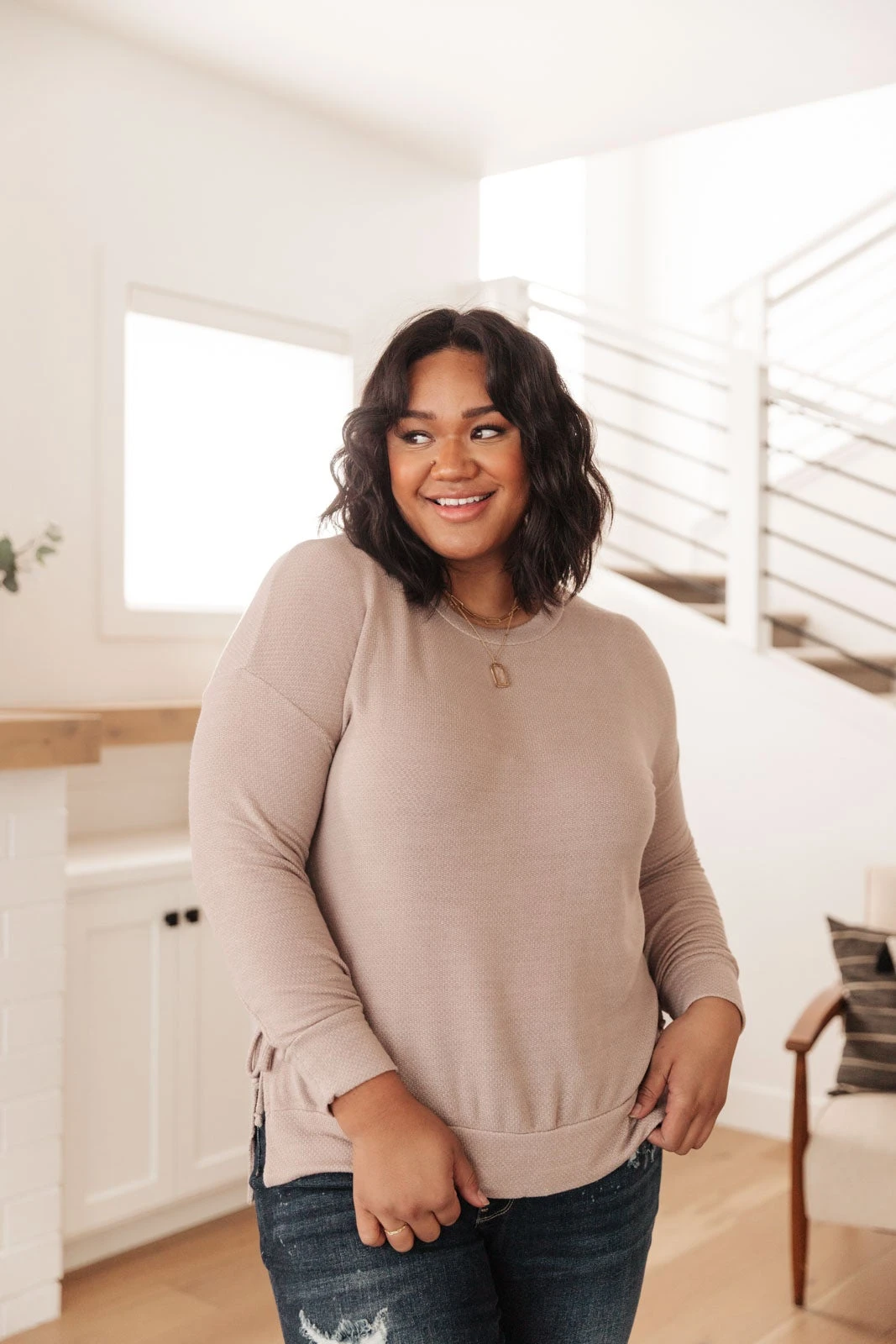 Ave Shops In The Forest Mocha Long Sleeve Top - Stylish & Comfortable Tops & Blouses 13 Ave Shops In The Forest Top In Mocha Clothing