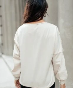 Ave Shops Into The Fringe Top In Beige Clothing