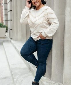 Ave Shops Into The Fringe Top In Beige Clothing