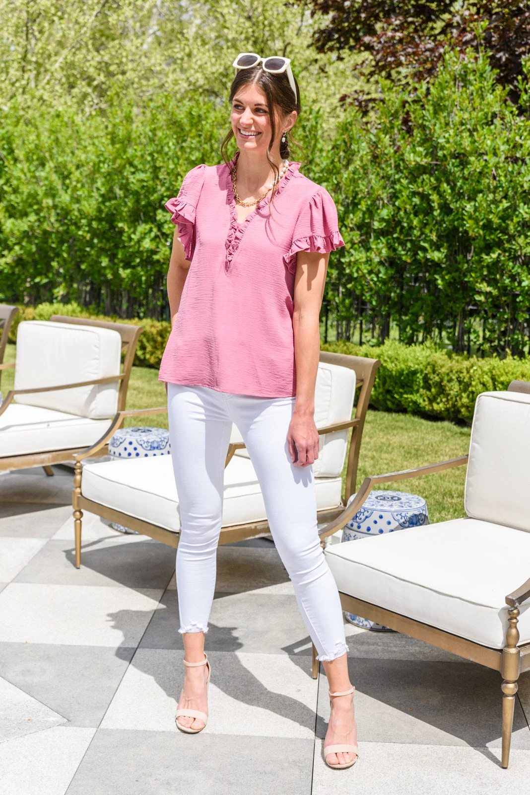 Ave Shops New Arrivals I See London, I See France Short Sleeve Blouse | Women's Tops & Blouses 8 Ave Shops New Arrivals I See London, I See France Blouse