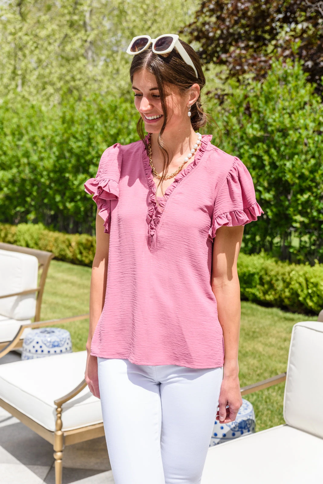 Ave Shops New Arrivals I See London, I See France Short Sleeve Blouse | Women's Tops & Blouses 6 Ave Shops New Arrivals I See London, I See France Blouse