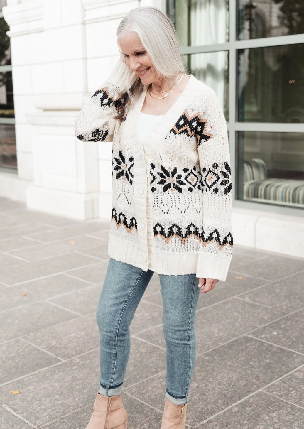 Ave Shops 'It's A Hot Cocoa Day' Ivory Cardigan | Cozy Women's Sweater 4 Ave Shops Clothing It's A Hot Cocoa Day Cardi In Ivory