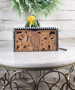 Myra It's Black Or White Tooled Wallet Handbags & Wallets