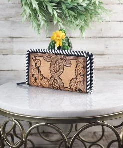 Myra It's Black Or White Tooled Wallet Handbags & Wallets
