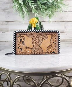 Myra It's Black Or White Tooled Wallet Handbags & Wallets