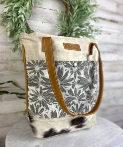 Sixtease Ivory Floral Tote Handbag Handbags & Wallets