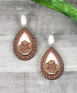 Blue Tortoise Jewelry Ivory Hawaii Days Leather Earrings