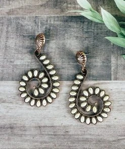 Blue Tortoise Ivory Swirl Earrings