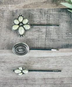 Blue Tortoise Ivory Western Bobby Pin Set Jewelry