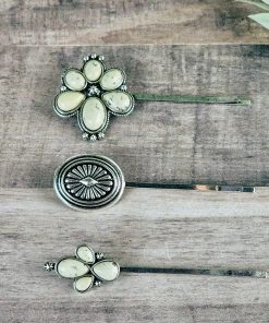 Blue Tortoise Ivory Western Bobby Pin Set Jewelry