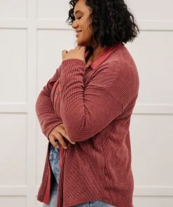 Ave Shops Clothing Ivy League Boyfriend Shacket In Wine