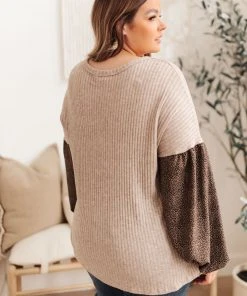 Ave Shops Jennica Top In Taupe - Stylish Long Sleeve Blouse for Women 30 Ave Shops Jennica Top In Taupe Clothing