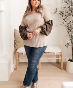 Ave Shops Jennica Top In Taupe - Stylish Long Sleeve Blouse for Women 22 Ave Shops Jennica Top In Taupe Clothing