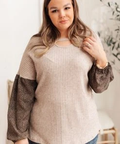 Ave Shops Jennica Top In Taupe - Stylish Long Sleeve Blouse for Women 25 Ave Shops Jennica Top In Taupe Clothing