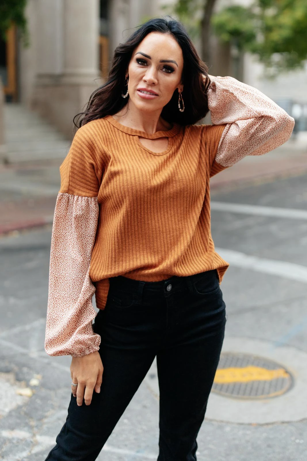 Ave Shops Jennica Top In Warm Spice | Long Sleeve Tops for Women | Elegant Tops & Blouses 15 Ave Shops Jennica Top In Warm Spice