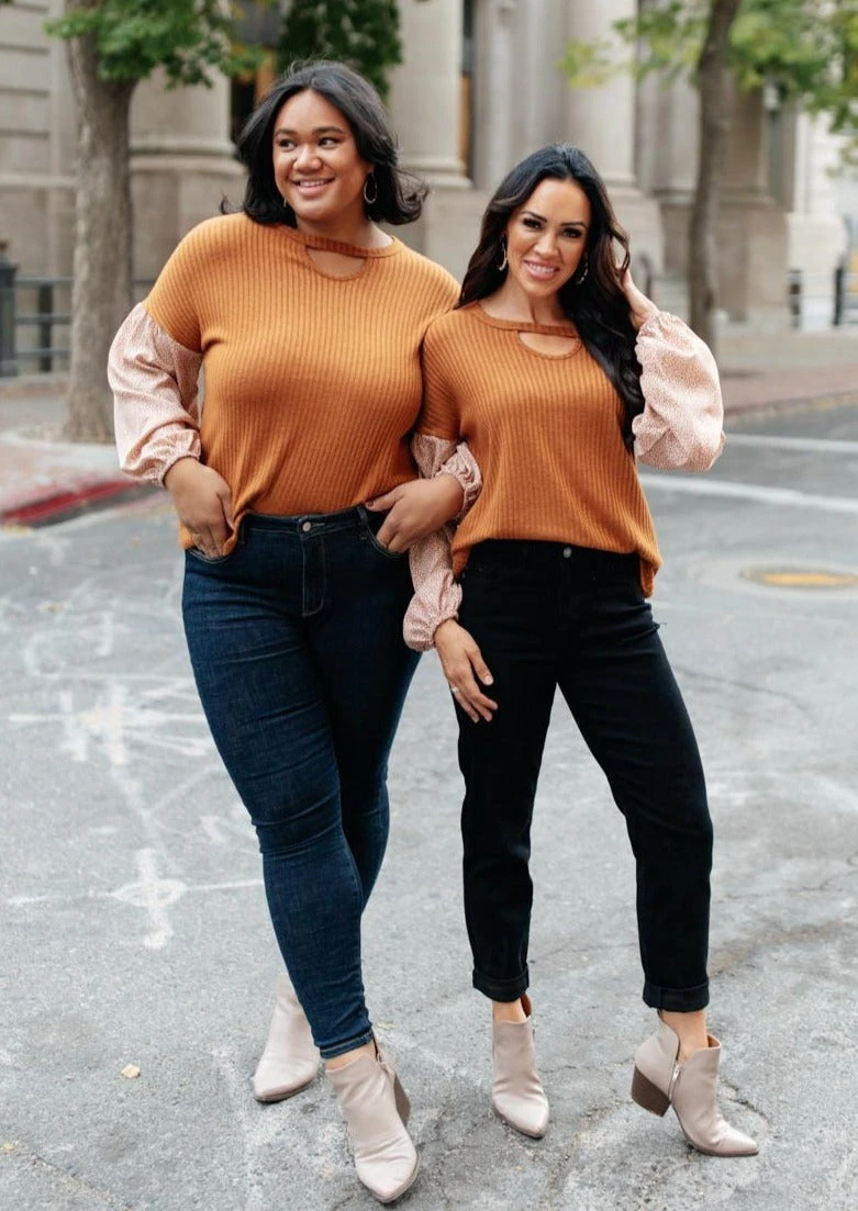 Ave Shops Jennica Top In Warm Spice | Long Sleeve Tops for Women | Elegant Tops & Blouses 4 Ave Shops Jennica Top In Warm Spice