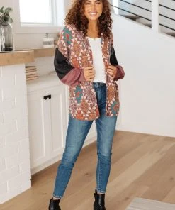 Ave Shops Jessie Mixed Print Cardigan