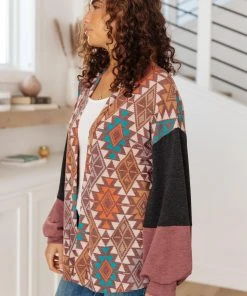 Ave Shops Jessie Mixed Print Cardigan