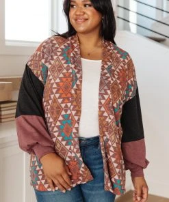 Ave Shops Jessie Mixed Print Cardigan