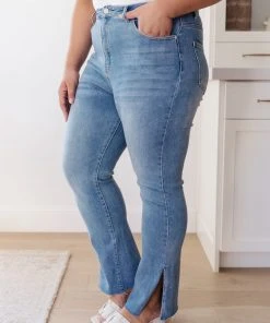 Ave Shops Jody Slim Flare Side Slit Jeans Bottoms & Jeans