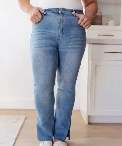 Ave Shops Jody Slim Flare Side Slit Jeans Bottoms & Jeans