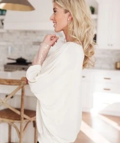 Ave Shops Just Enough Glam Ivory Sweater - Long Sleeve Tops for Women 27 Ave Shops Clothing Just Enough Glam Sweater In Ivory