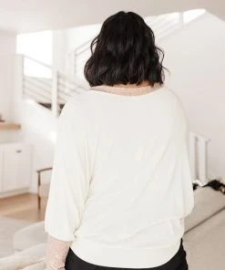 Ave Shops Just Enough Glam Ivory Sweater - Long Sleeve Tops for Women 33 Ave Shops Clothing Just Enough Glam Sweater In Ivory