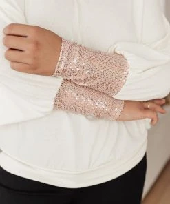 Ave Shops Just Enough Glam Ivory Sweater - Long Sleeve Tops for Women 35 Ave Shops Clothing Just Enough Glam Sweater In Ivory