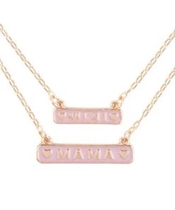 Wfs New Arrivals Pink Mama + Mini Necklace Set