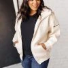 Ave Shops Keep Me Cozy Quilted Jacket In Cream Cardigans, Sweaters, Outerwear