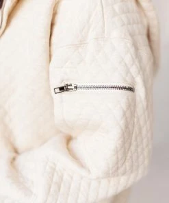 Ave Shops Keep Me Cozy Quilted Jacket In Cream Cardigans, Sweaters, Outerwear