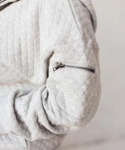 Ave Shops Keep Me Cozy Quilted Jacket In Gray Cardigans, Sweaters, Outerwear