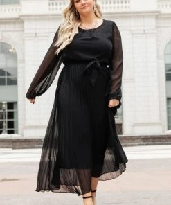 Ave Shops Dresses, Rompers, Jumpsuits Simple And Pleated Dress In Black