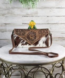Myra Handbags & Wallets Kendra Cowhide Tooled Wallet Crossbody