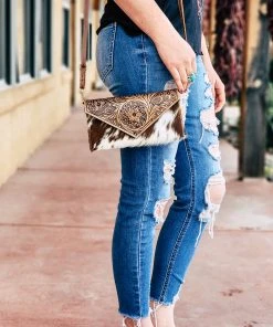 Myra Handbags & Wallets Kendra Cowhide Tooled Wallet Crossbody