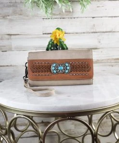 Montana West Khaki Concho Wristlet Wallet