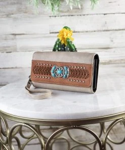 Montana West Khaki Concho Wristlet Wallet